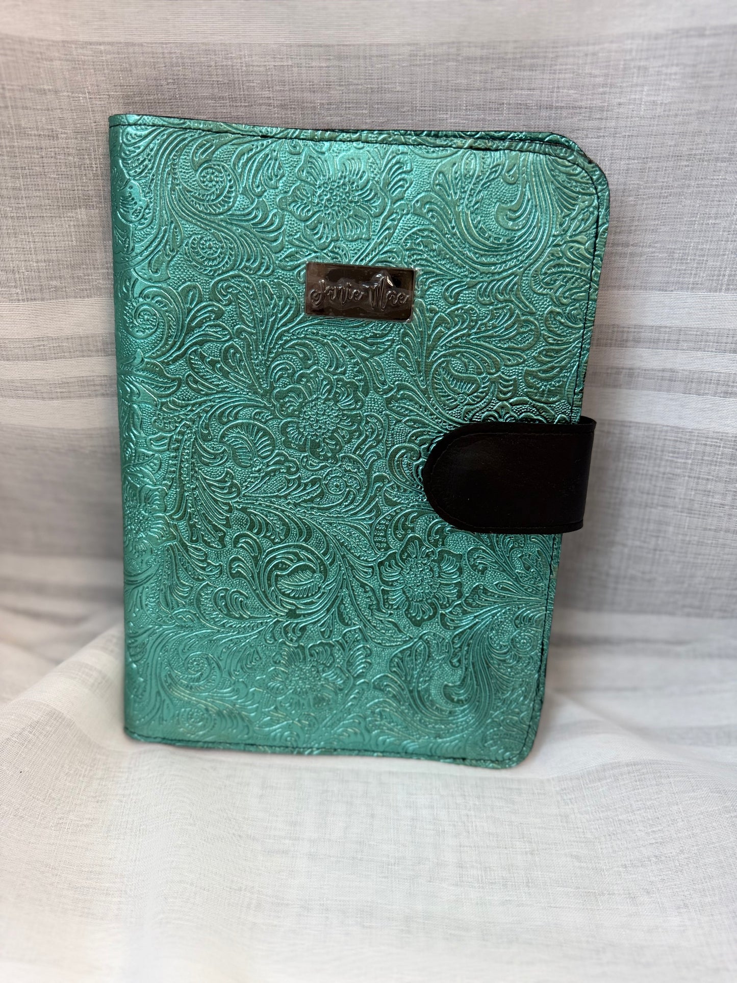 Turquoise Embossed Notebook Holder