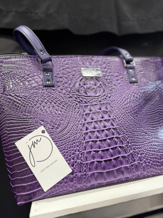 Quilted faux leather tote