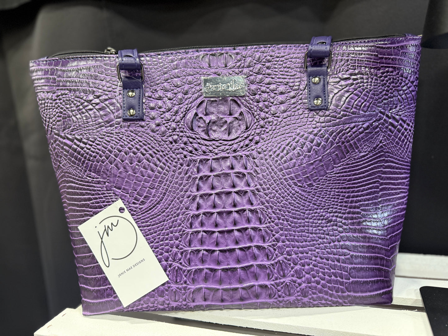 Quilted faux leather tote