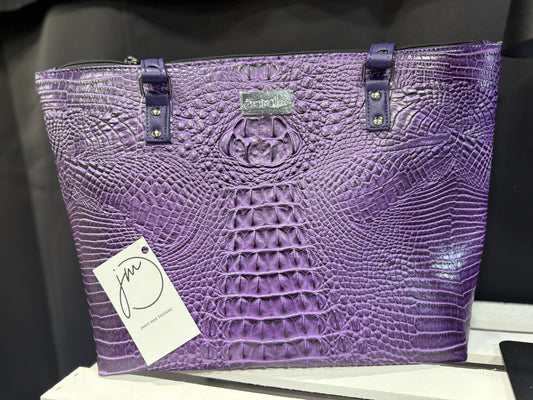 Quilted faux leather tote