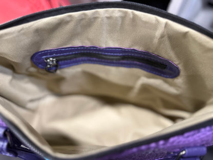 Quilted faux leather tote